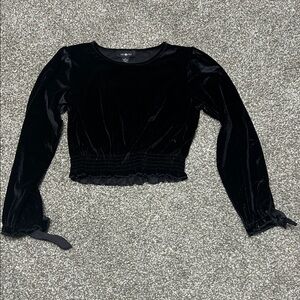 Amy Byer Black Velvet Crop Top